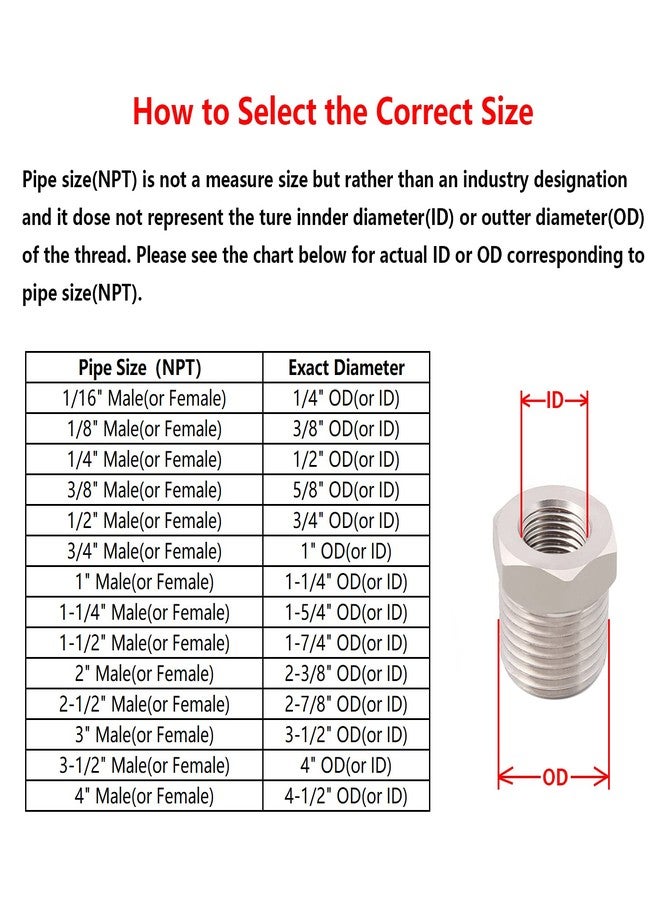 Metaland Brass Pneumatic Reducer Hex Bushing, 1/2" Male NPT to 1/4" Female NPT, Reducing Pipe Fitting (Pack of 5) - Image 4